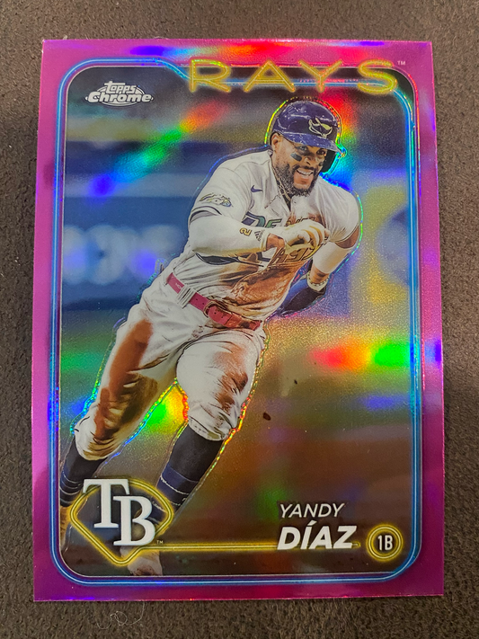 Yandy Diaz - 2024 Topps Chrome - Pink Refractor - Rays