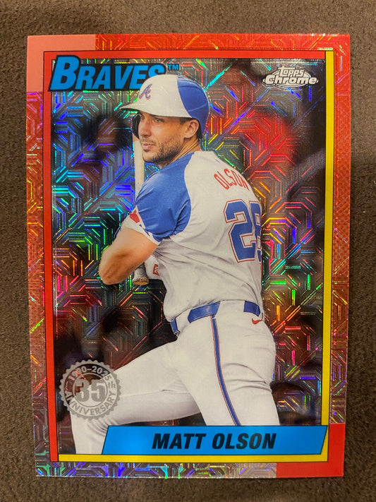 Matt Olson - 2025 Topps Series 1 - Silver Pack Mojo Refractor - Braves