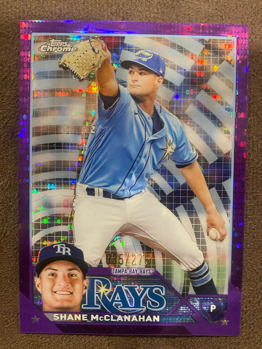 Shane McClanahan - 2023 Topps Chrome - Purple Sonar /275 - Rays