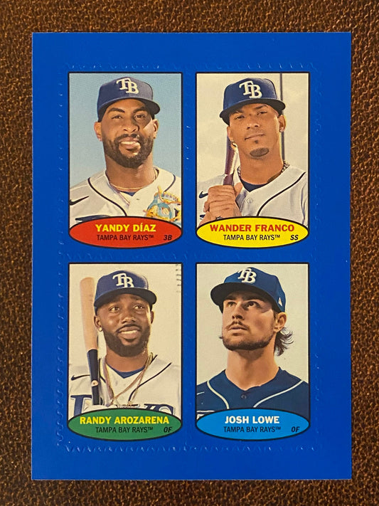 Diaz/Franco/Arozarena/Lowe - 2023 Topps Heritage High Number - Stamps Blue Parallel - Rays