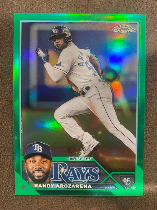 Randy Arozarena - 2023 Topps Chrome - Green Refractor /99 - Rays