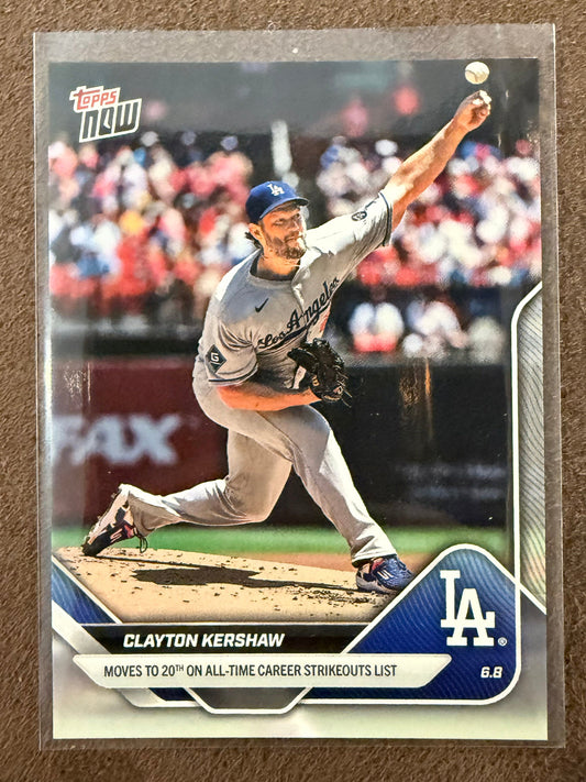 Clayton Kershaw - 2025 Topps Now - Card 271 (PR: 1167) - Dodgers