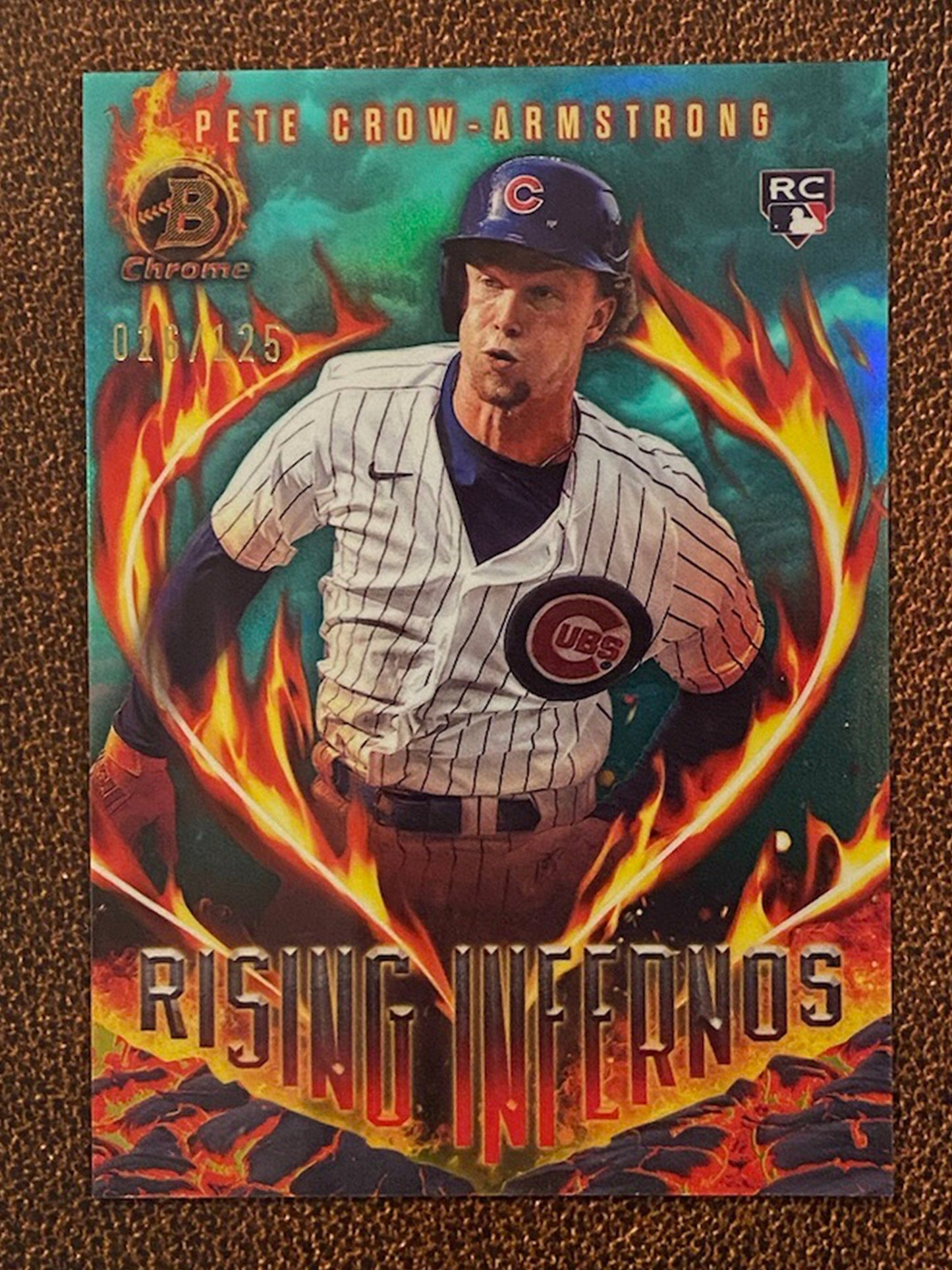 Pete Crow Armstrong - 2024 Topps Chrome - Rookie Rising Infernos Aqua /125 - Cubs