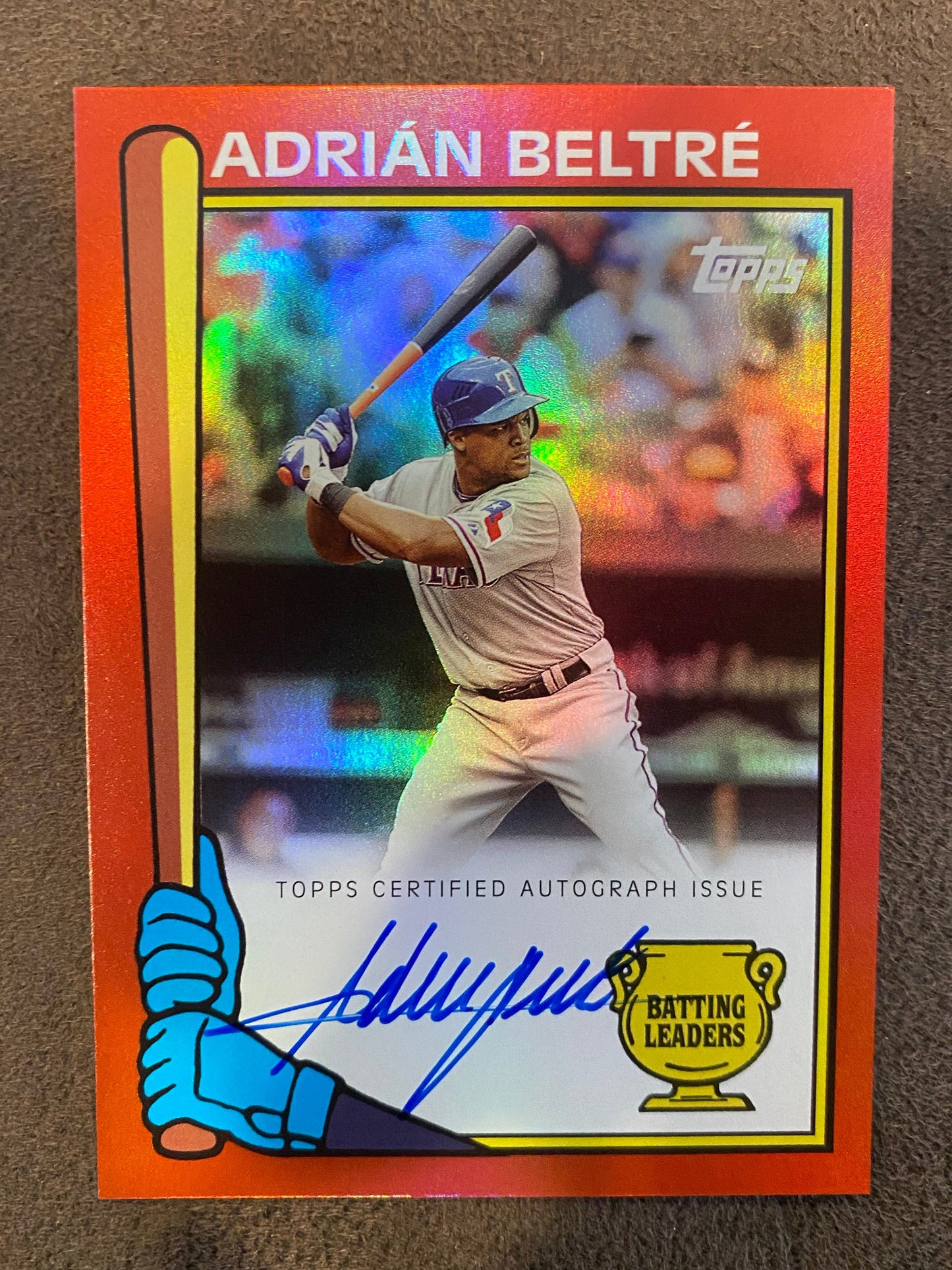 Adrian Beltre - 2024 Topps Archives - 1990 Batting Leaders RED AUTO /10 - Rangers