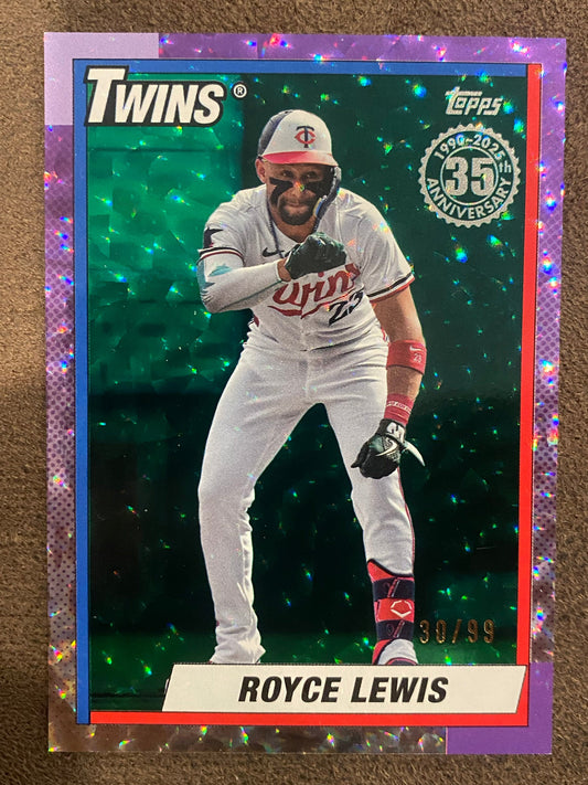 Royce Lewis - 2025 Topps Series 1 - 1990 Green Foilboard /99 - Twins