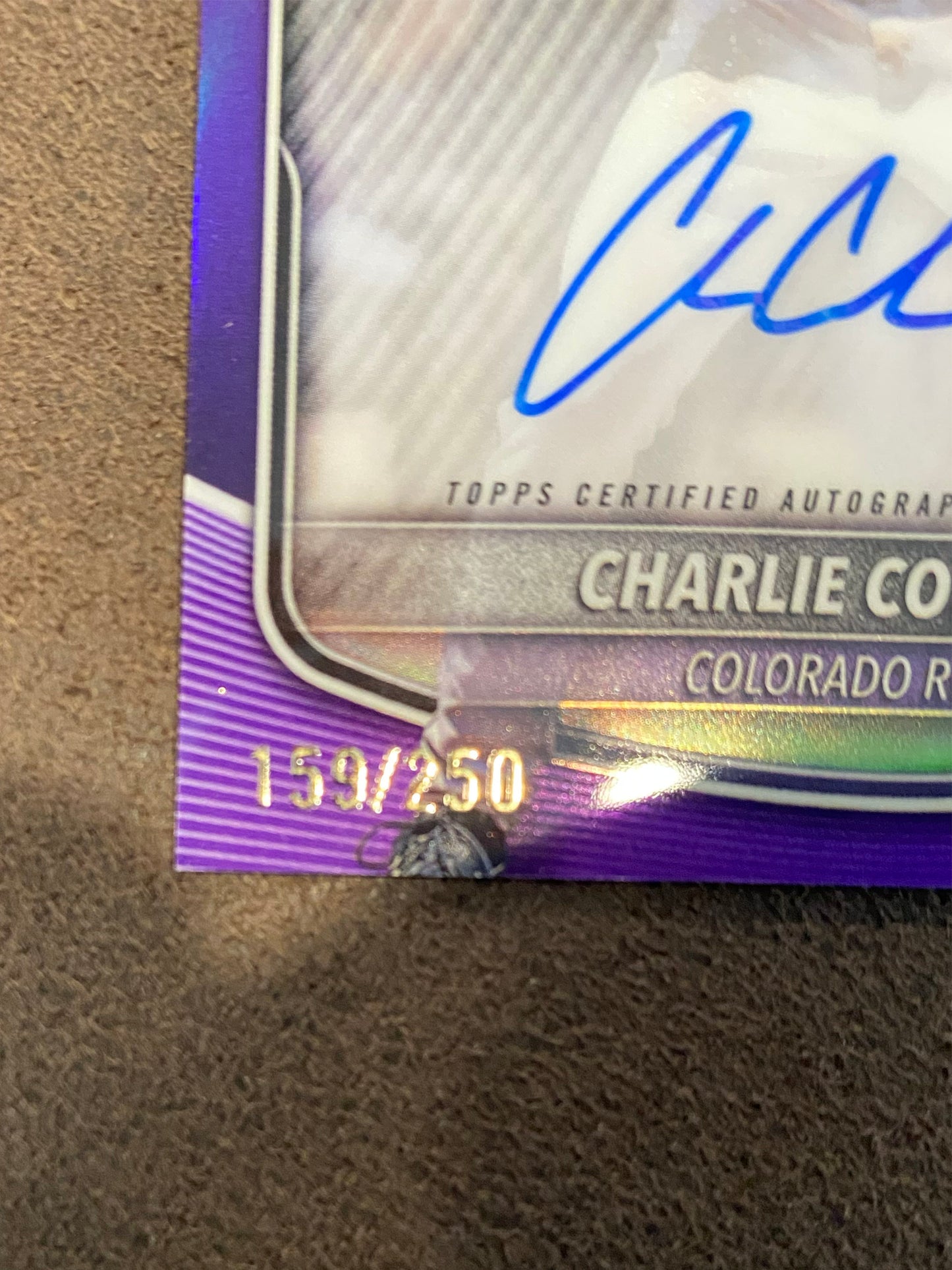 Charlie Condon - 2025 Bowman - Purple Color Match Refractor AUTO 1st Bowman /250 - Rockies