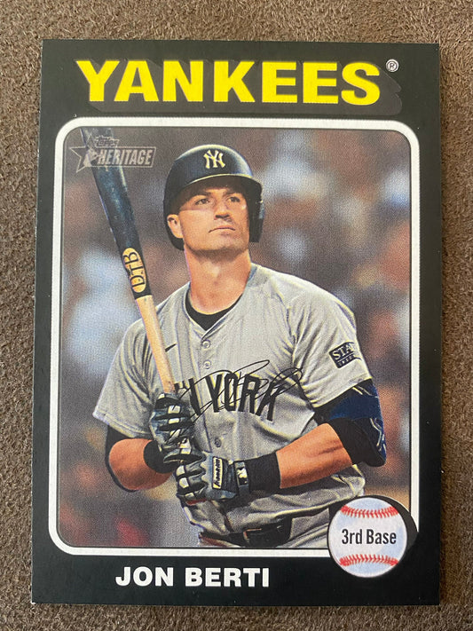 Jon Berti - 2024 Topps Heritage High Number - Black Border SSP - Yankees