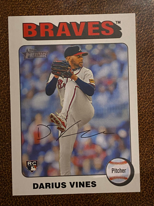 Darius Vines - 2024 Topps Heritage High Number - White Border - Braves