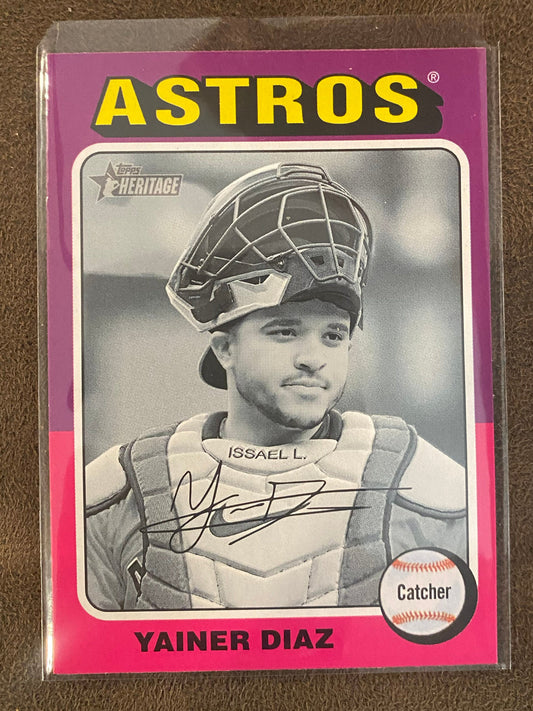 Yainer Diaz - 2024 Topps Heritage High Number - Black and White Parallel - Astros