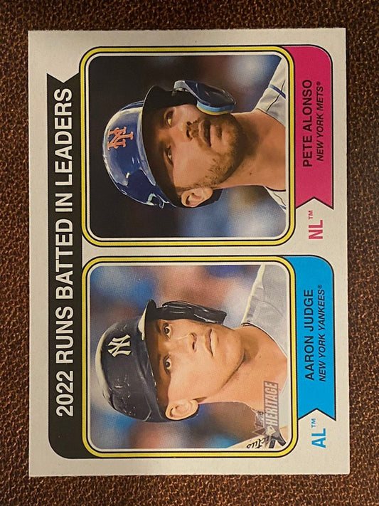 Aaron Judge/Pete Alonso - 2023 Topps Heritage - RBI Leaders