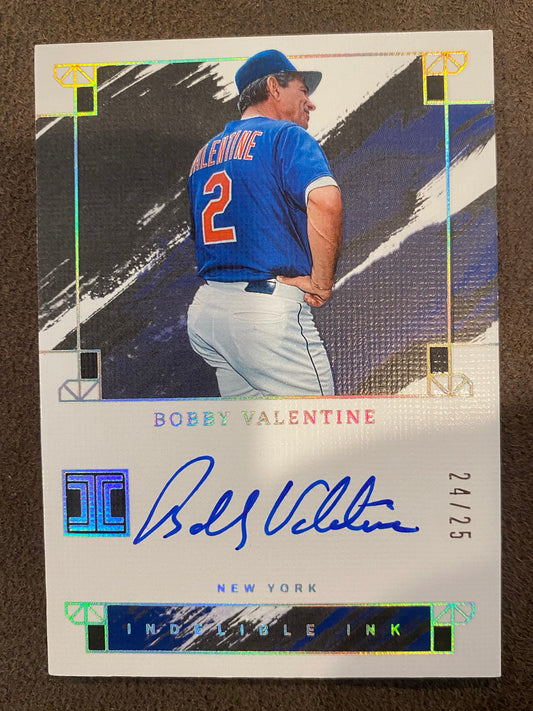 Bobby Valentine - 2024 Panini Impeccable - AUTO /25 - Mets