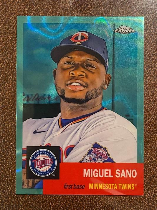 Miguel Sano - 2022 Topps Chrome Platinum Anniversary - Aqua Raywave /299 - Twins