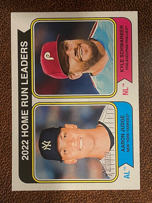 Aaron Judge/Kyle Schwarber - 2023 Topps Heritage - Home Run Leaders