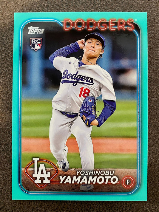 Yashinobu Yamamoto - 2024 Topps  Series 2 - Aqua Parallel - Dodgers