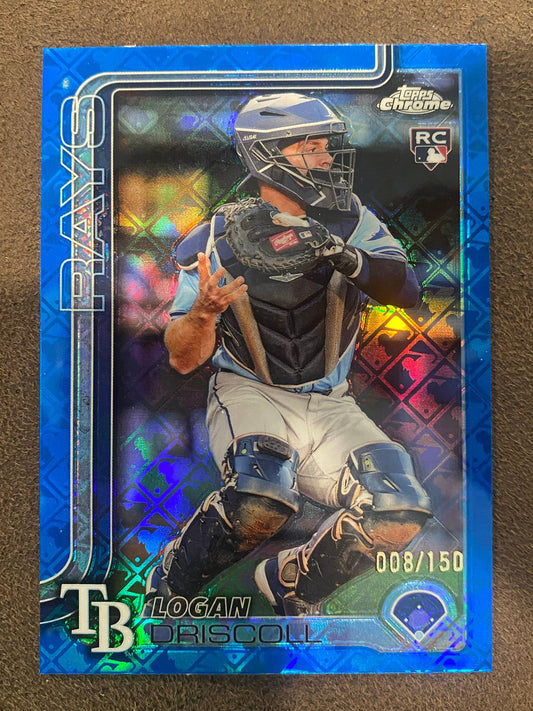 Logan Driscoll - 2025 Topps Chrome - Blue Logofractor /150 - Rays