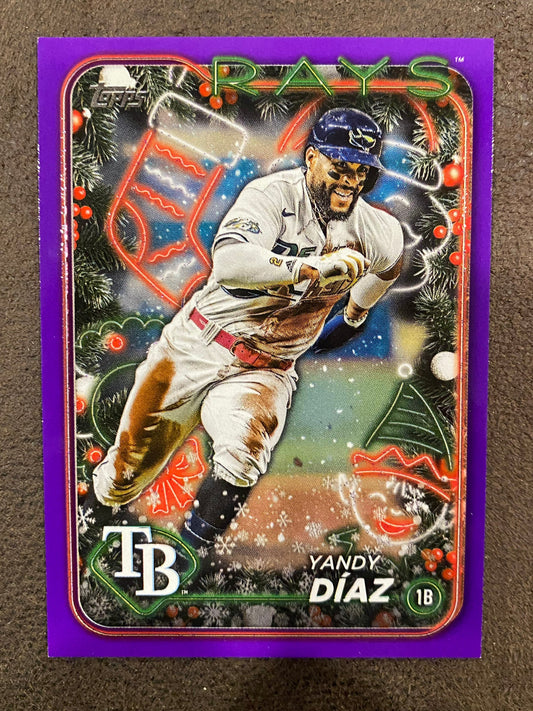 Yandy Diaz - 2024 Topps Holiday - Purple /99 - Rays