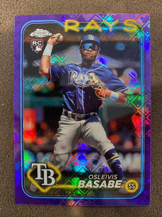 Osleivis Basabe - 2024 Topps Chrome - Logofractor PURPLE /250 - Rays