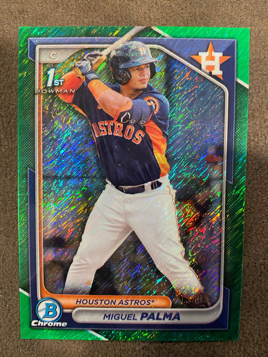 Miguel Palma - 2024 Bowman Chrome - 1st Green Shimmer /99 - Astros