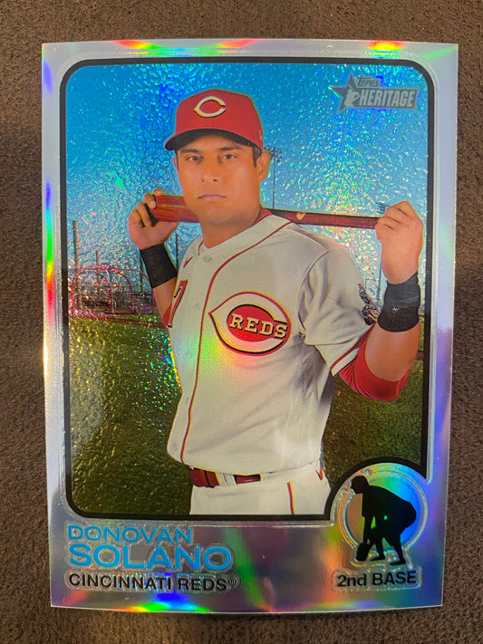 Donovan Solano - 2022 Topps Heritage High Number - Refractor /673 - Reds