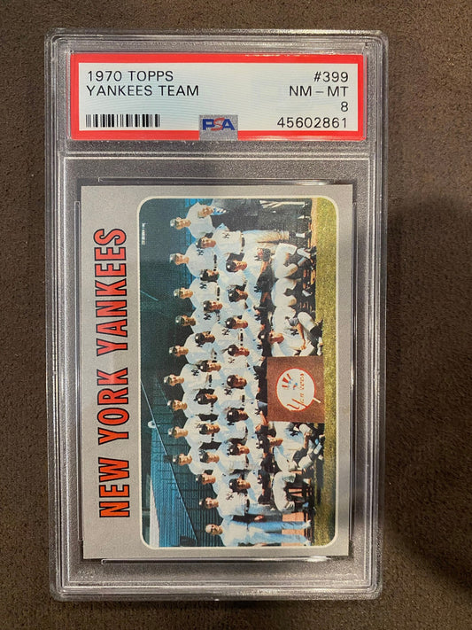 Yankees Team Card (Munson Rookie Year) - 1970 Topps - Team Card (PSA 8) - Yankees