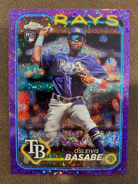 Osleivis Basabe - 2024 Topps Chrome - Purple Speckle /299 - Rays