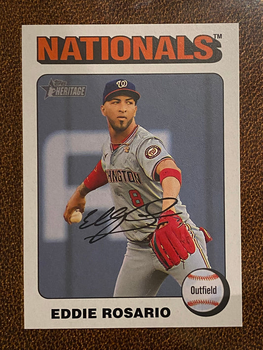 Eddie Rosario - 2024 Topps Heritage High Number - White Border - Braves