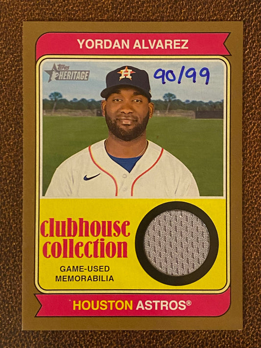 Yordan Alvarez - 2023 Topps Heritage High Number - Gold Game-Used RELIC /99 - Astros