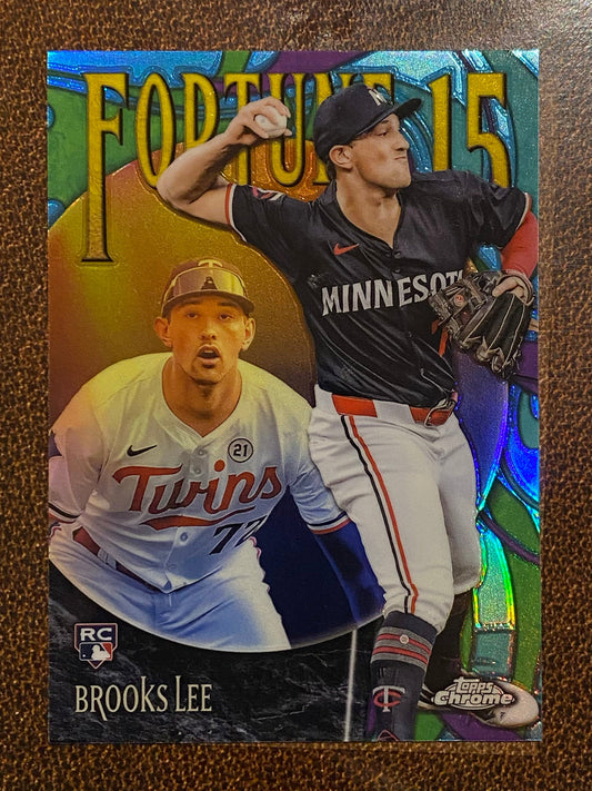 Brooks Lee - 2025 Topps Chrome - Fortune 15 - Twins