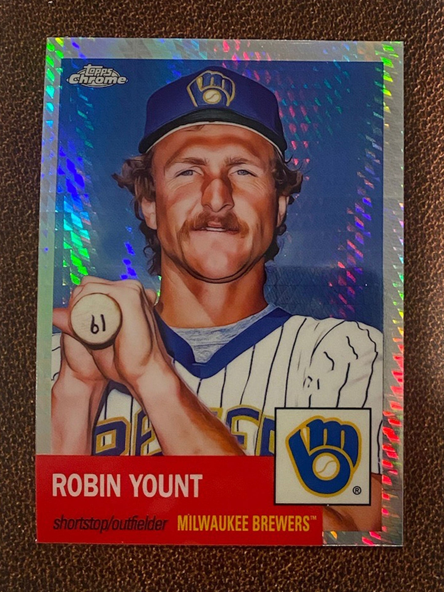 Robin Yount - 2022 Topps Chrome Platinum Anniversary - Prism Refractor - Brewers