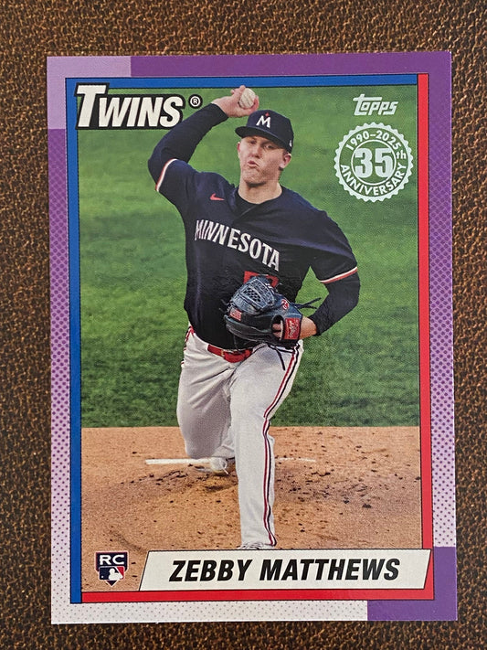 Zebby Matthews - 2025 Topps Series 1 - 1990 Insert - Twins