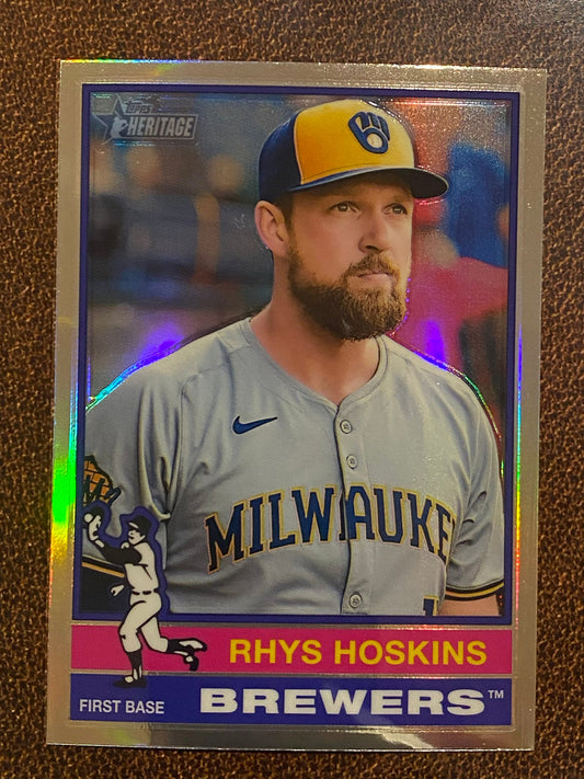 Rhys Hoskins - 2025 Topps Heritage - Refractor - Brewers