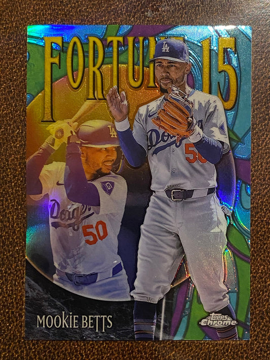 Mookie Betts - 2025 Topps Chrome - Fortune 15 - Dodgers