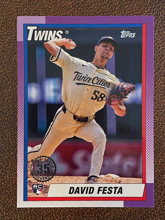 David Festa - 2025 Topps Series 1 - 1990 Insert - Twins