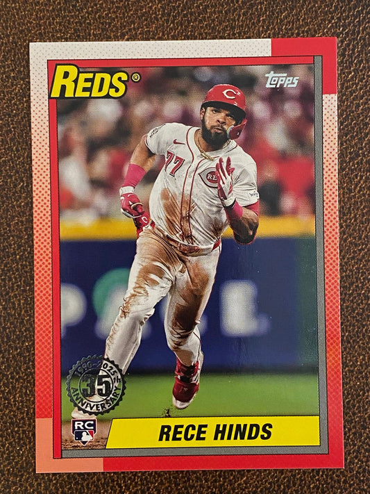 Rece Hinds - 2025 Topps Series 1 - 1990 Insert - Reds