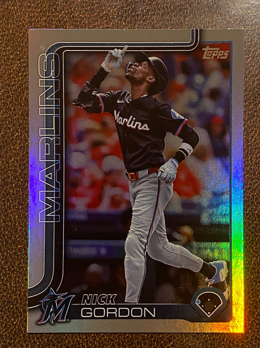 Nick Gordon - 2025 Topps Series 1 - Rainbow Foil - Marlins