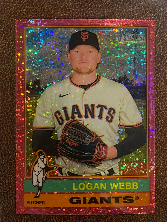 Logan Webb - 2025 Topps Heritage - Pink Sparkle - Giants