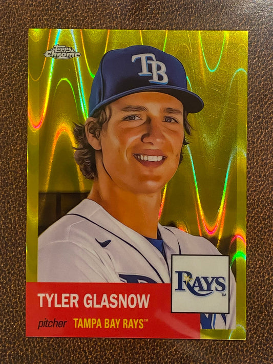 Tyler Glasnow - 2022 Topps Chrome Platinum Anniversary - Yellow Raywave /250 - Rays