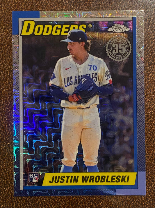 Justin Wrobleski - 2025 Topps Series 2 - 1990 Mojo Refractor - Dodgers
