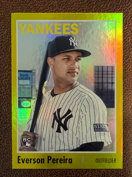 Everson Pereira - 2024 Topps Archives - Yellow Foil (*Corner Ding*) - Yankees