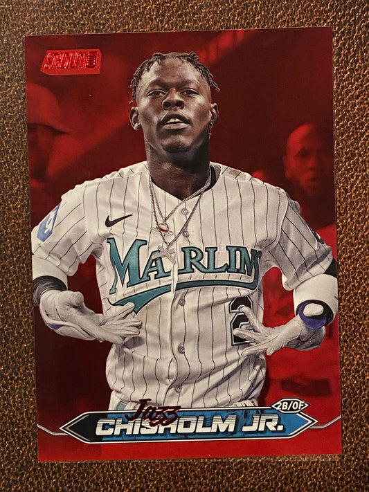 Jazz Chisholm Jr. - 2024 Topps Stadium Club - Red Foil - Marlins