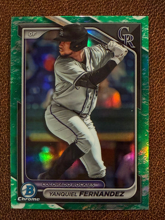 Yanquiel Fernandez - 2024 Bowman - Chrome Lunar Glow - Rockies