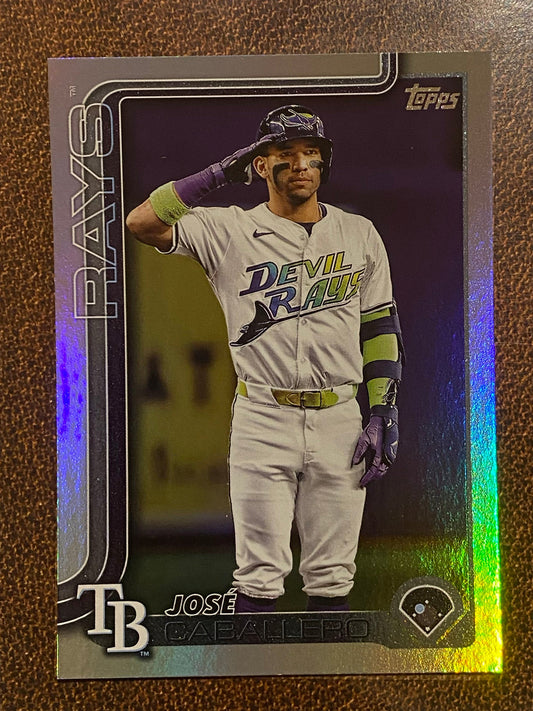 Jose Caballero - 2025 Topps Series 1 - Rainbow Foil - Rays