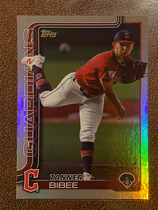 Tanner Bibee - 2025 Topps Series 1 - Rainbow Foil - Guardians