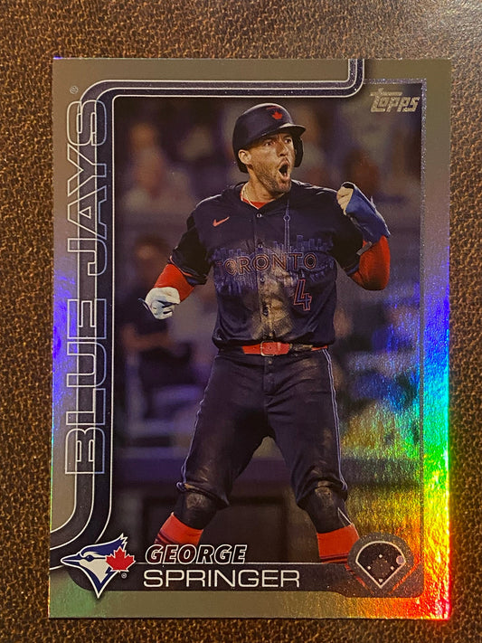George Springer - 2025 Topps Series 1 - Rainbow Foil - Blue Jays