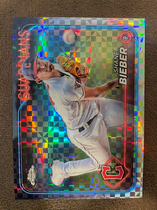 Shane Bieber - 2024 Topps Chrome - XFractors - Guardians