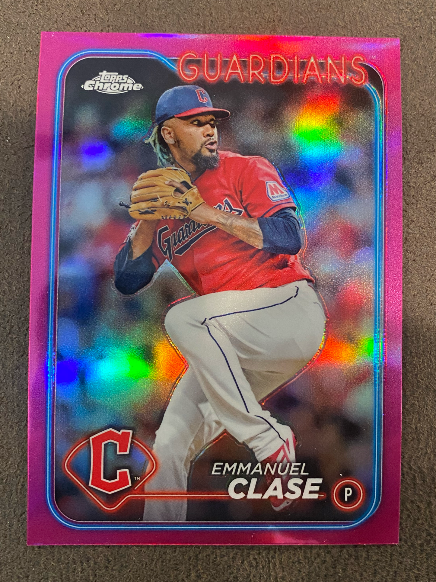 Emmanuel Clase - 2024 Topps Chrome - Pink Refractor - Guardians