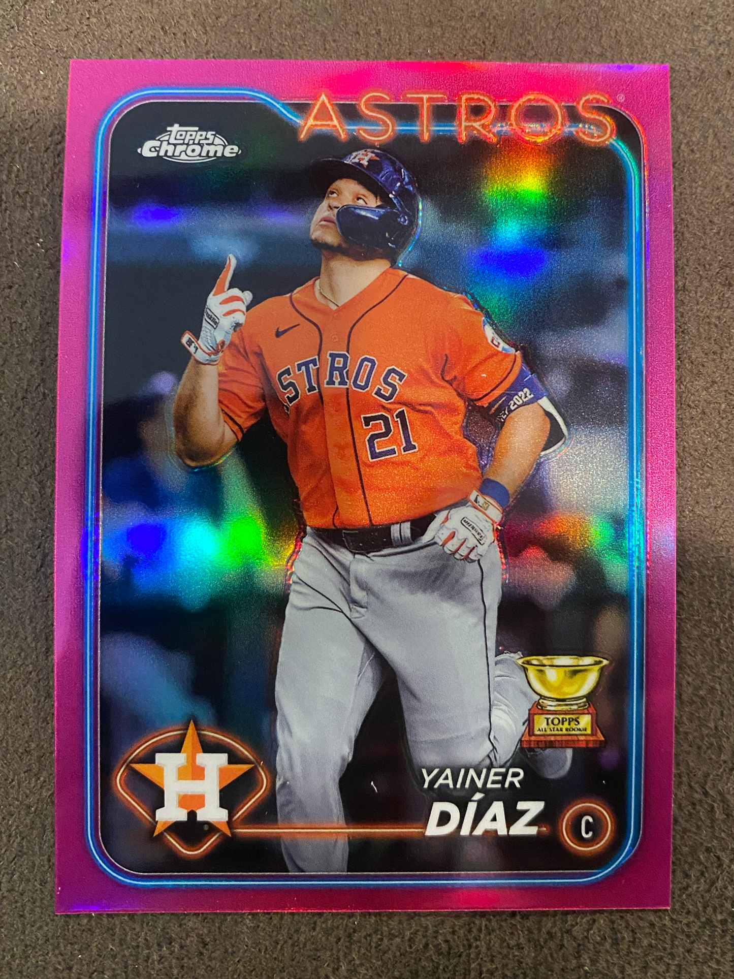 Yanier Diaz - 2024 Topps Chrome - Pink Refractor - Astros