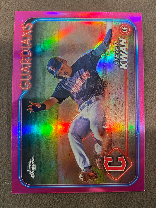 Steven Kwan - 2024 Topps Chrome - Pink Refractor - Guardians