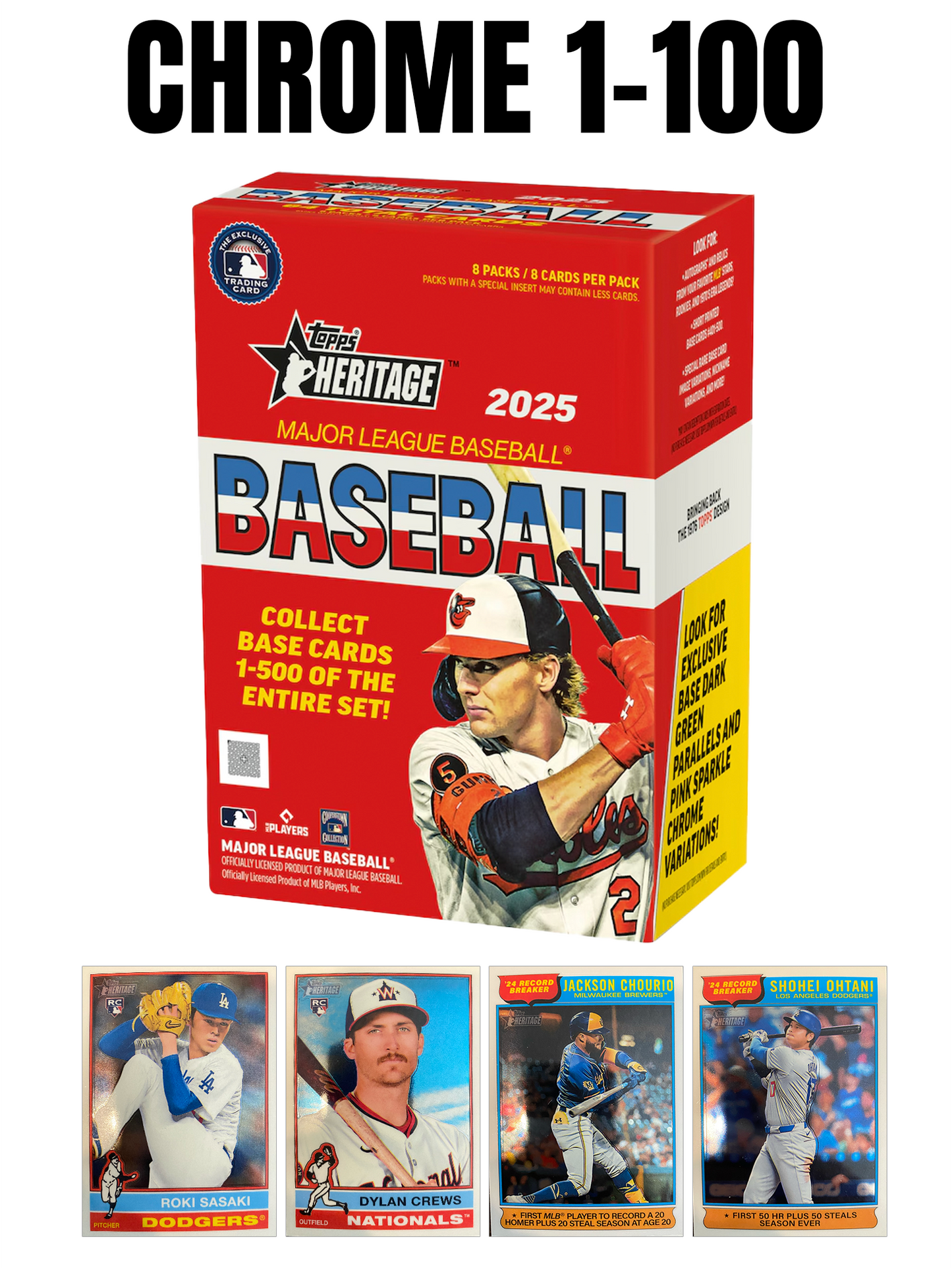 2025 Topps Heritage Non-Numbered Chrome #1-100