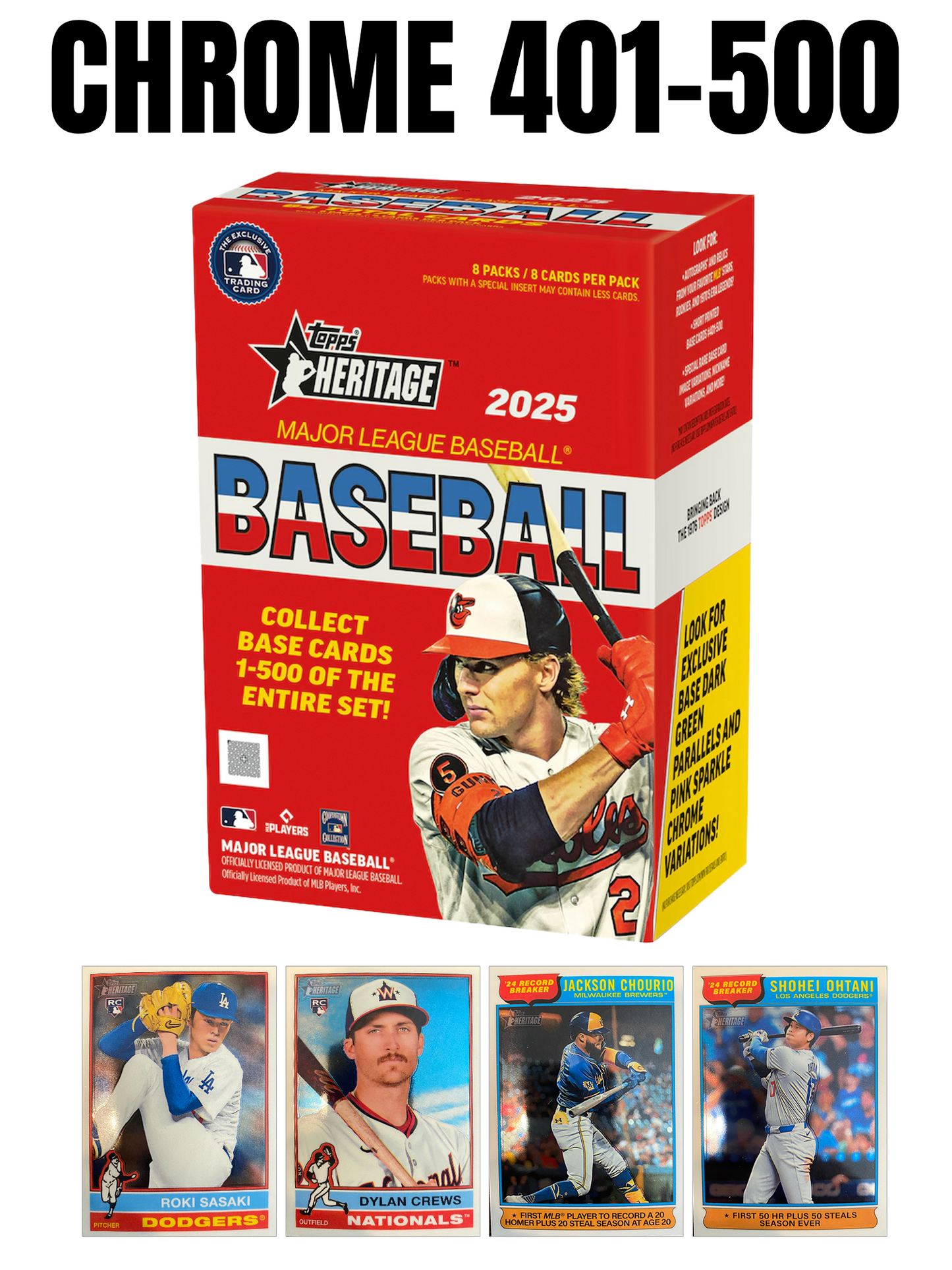 2025 Topps Heritage Non-Numbered Chrome #401-500
